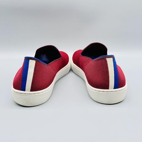 Rothy's Shoes Womens 9 Red Slip On Blue Stripe Loafers Slip On Casual Sneakers - Picture 6 of 10